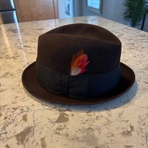 Men’s Vintage 60’s Brown Felt John David Fedora Hat